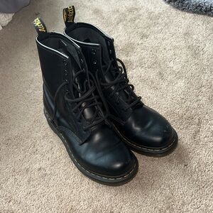 Dr. Martens Black Leather Lace-Up Boots